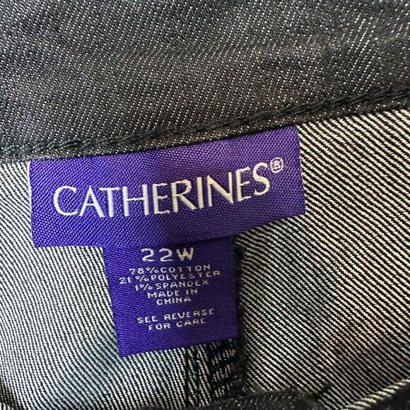 2/$30 Catherines Studded Rhinestone Straight Leg Jeans Size 22W Stretch Western - Picture 6 of 13